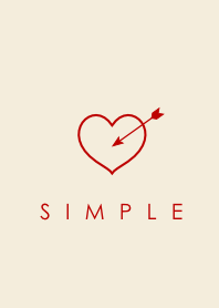SIMPLE HEART (beige red) V.6