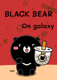 Black bear on galaxy