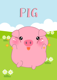 I Love Cute Pink Pig Theme