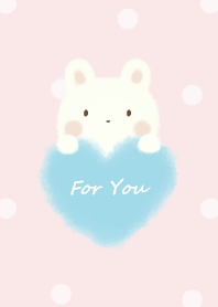 mokomoko heart -rabbit- pink dot 2