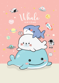 เจ้าวาฬกับแมวนำ & ฉลามน้อย : สีชมพู