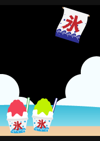 Seaside shaved ice on black