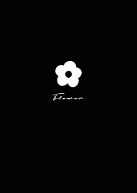 Simple Small Flower / Black x White