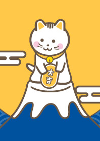 Lucky Cute Cat! Mt.Fuji / Blue x Orange