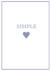 SIMPLE HEART -white blue-