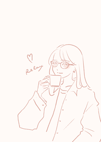 Girl drinking coffee in a cafe