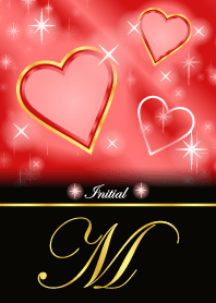 Mイニシャル 恋愛運UP!赤×ハート