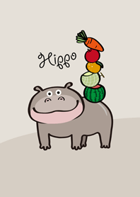 vegetables fruits hippo!(fog gray brown)