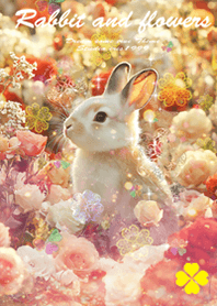 運気上昇✨うさぎとバラ