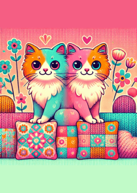 colorful cats_