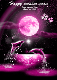 Dolphins and Strawberry Moon