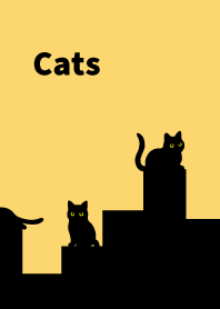 Black Cat Holiday3 on light yellow