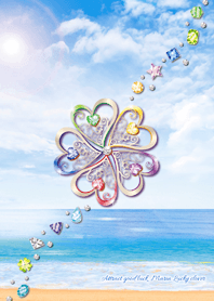 带来好运的幸运三叶草和蓝海