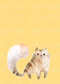 light yellow ぼーっとしたネコ