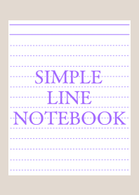 SIMPLE PURPLE LINE NOTEBOOK/BEIGE/WHITE