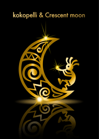 Gold kokopelli & Crescent moon(b)