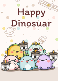 Happy dinosaur & Bubble milk tea