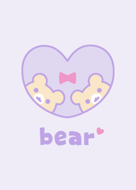 หมี ริบบิ้น [สีม่วง]