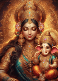 Divine Blessings of Uma Devi&Ganesha V12