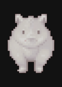 Rhinoceros Pixel Art Theme  BW 02