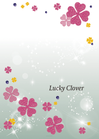 Beige Khaki : Lucky pink clover