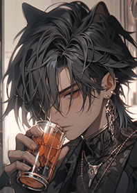 在喝酒的黑貓酷帥哥❤妳的NO.29帥哥老公