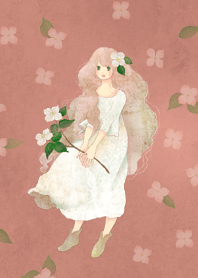 Girl with dogwood