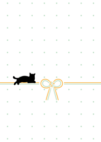 【運気アップ】猫と叶結び【黄】