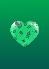 Coffee heart blue green