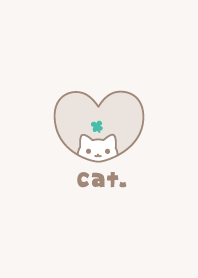 ねこクローバー[くすみベージュ]