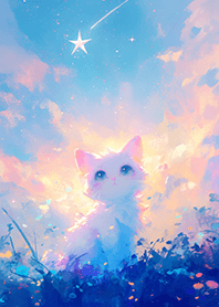 燦爛天空下の白貓❤