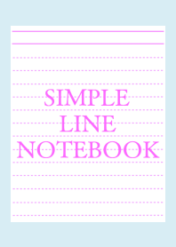 SIMPLE PINK LINE NOTEBOOK-LIGHT BLUE-YEL