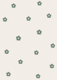 flower pattern -green beige-