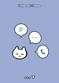 White cat&Simple light blue gray