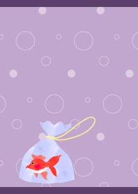 Goldfish scooping on purple