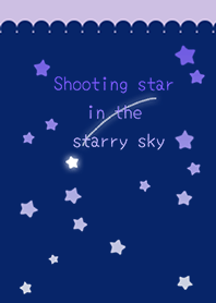 Shooting star in the starry sky