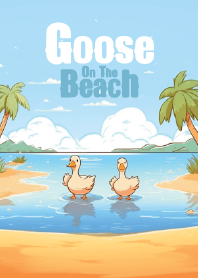 goose couple on the beach