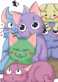 Cat stuffing3 Colorful