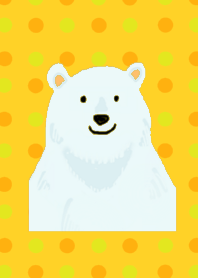 ポップな水玉 しろくま 黄色ver