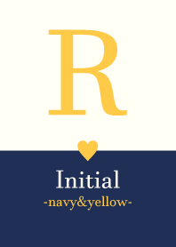 Initial "R" -navy&yellow-