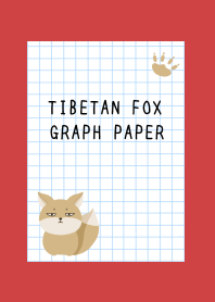 TIBETAN FOX GRAPH PAPER/RED/BEIGE