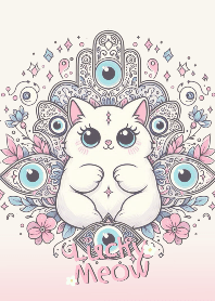 แมวนำโชค &ดวงตาปีศาจ ป้องกันภัย (สีชมพู)