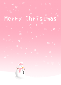 聖誕快樂，雪人（粉紅色風格）