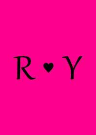 Initial "R & Y" Vivid pink & black.