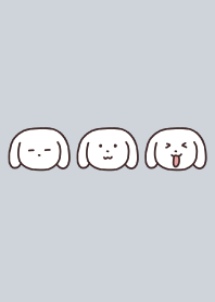 簡單 狗 - 灰藍白