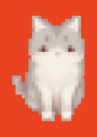 Cat Pixel Art Theme  Red 02