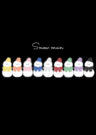Snowman with Monochrome Black and Colors