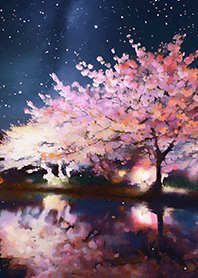 美しい夜桜の着せかえ#2136