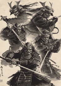 墨に躍る五人の侍