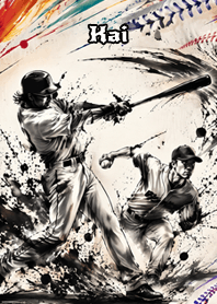 Dynamic Sumi-e Baseball: Kai